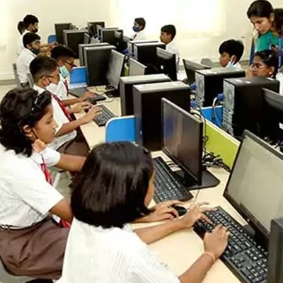 Students Learning in Computer Lab at NPS Hosur Road